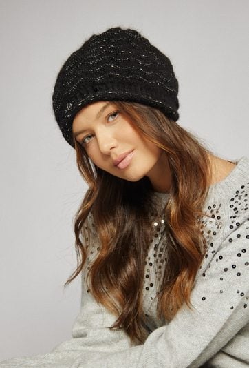 Czapka damska z połyskiem