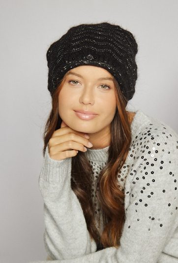 Czapka damska z połyskiem