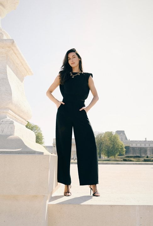 Czarne szerokie spodnie