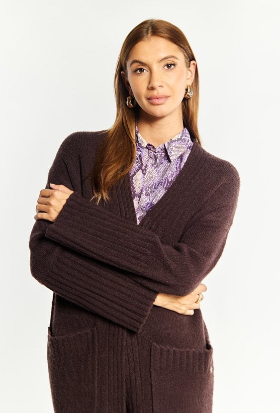 Długi kardigan damski