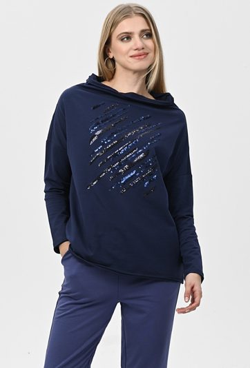 Bluza z cekinową aplikacją