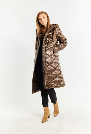 Płaszcz damski z kapturem