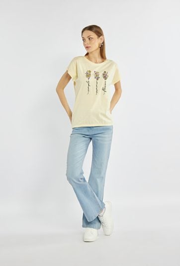 T-shirt z kwiatkami