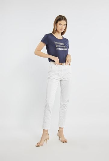 Spodnie damskie z paskiem