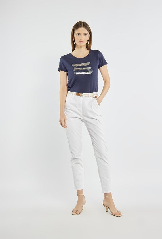 Spodnie damskie z paskiem