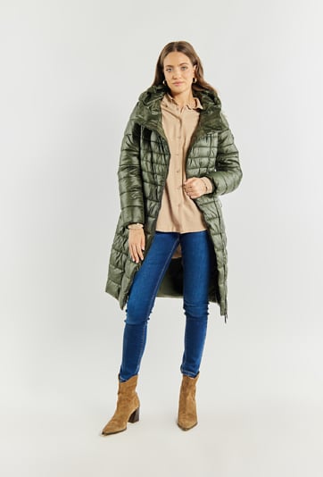 Pikowany płaszcz damski