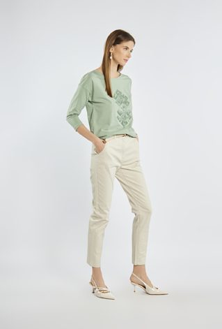 Spodnie damskie z paskiem