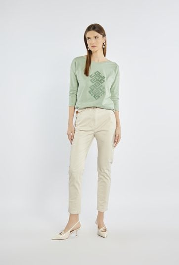 Spodnie damskie z paskiem