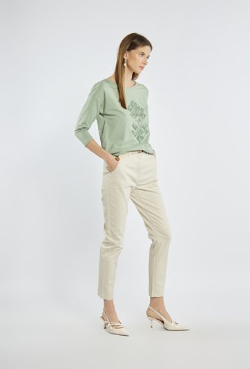 Spodnie damskie z paskiem