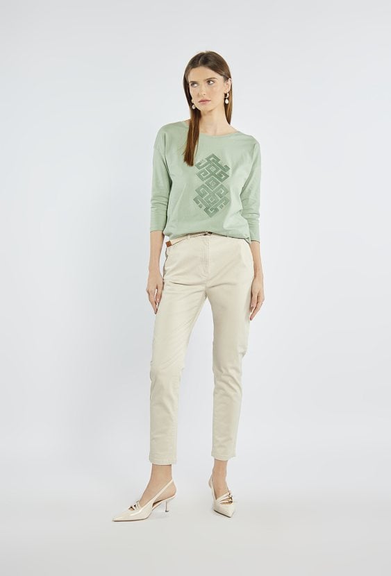 Spodnie damskie z paskiem