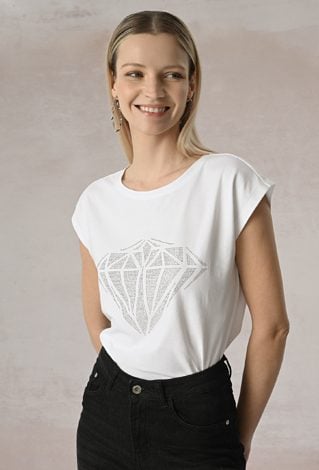 T-shirt z cekinową aplikacją