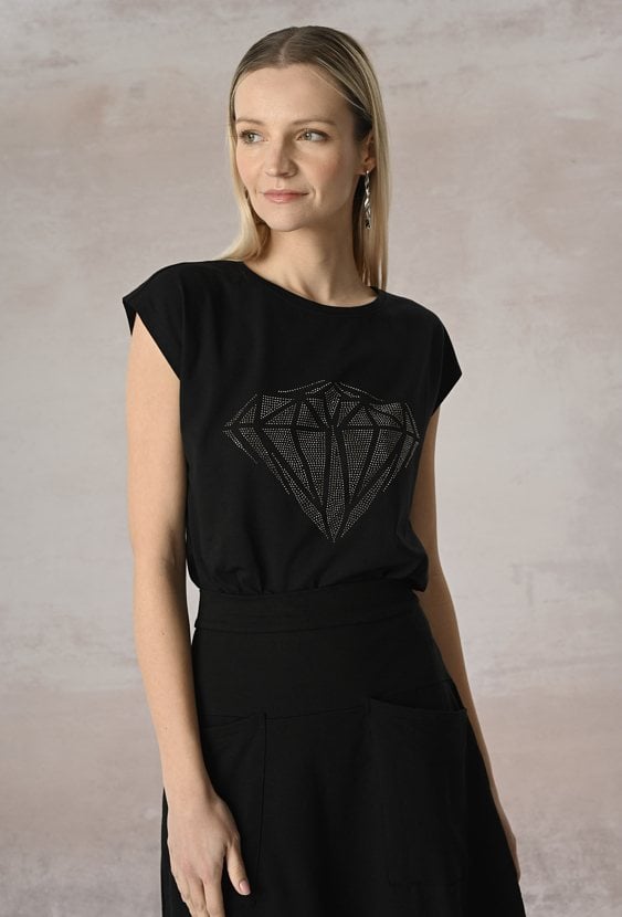 T-shirt z cekinową aplikacją