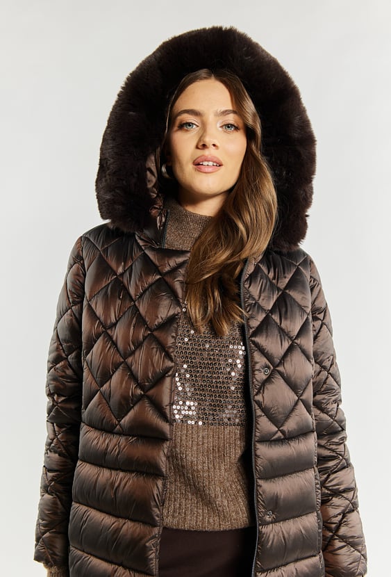 Płaszcz damski z kapturem