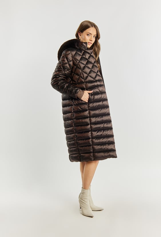 Płaszcz damski z kapturem