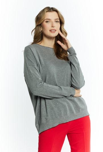 Wiskozowy sweter z dżetami