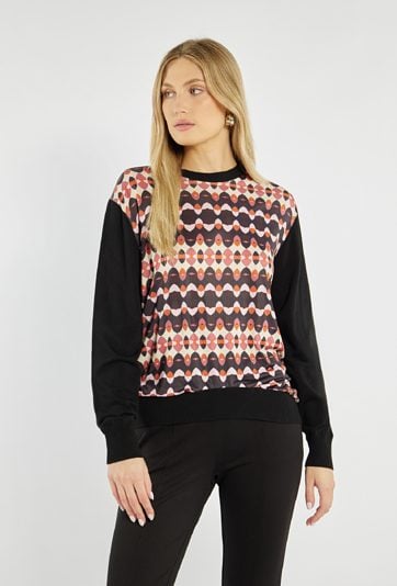 Sweter z kwiatowym nadrukiem