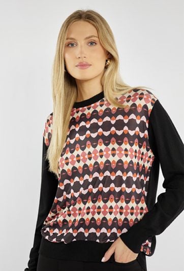 Sweter z kwiatowym nadrukiem