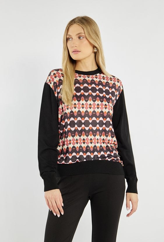 Sweter z kwiatowym nadrukiem