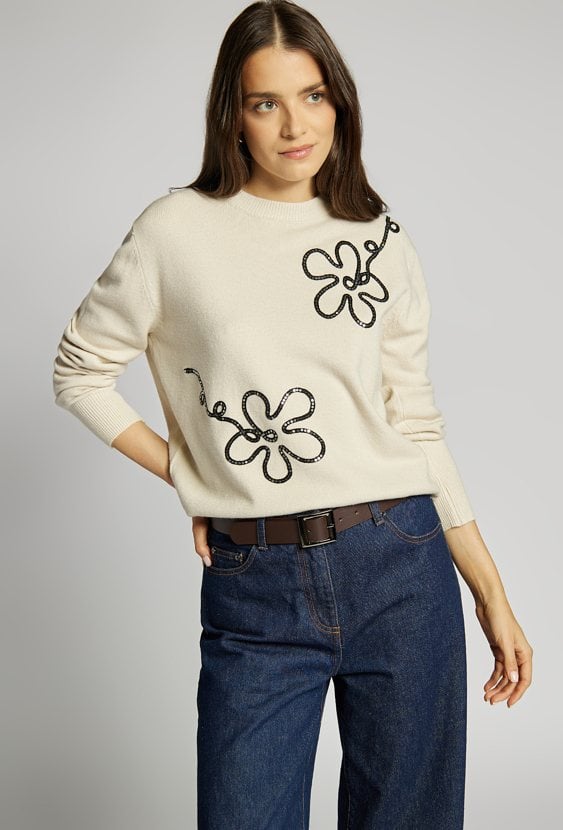 Sweter damski z cekinami
