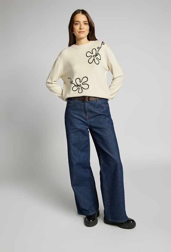 Sweter damski z cekinami