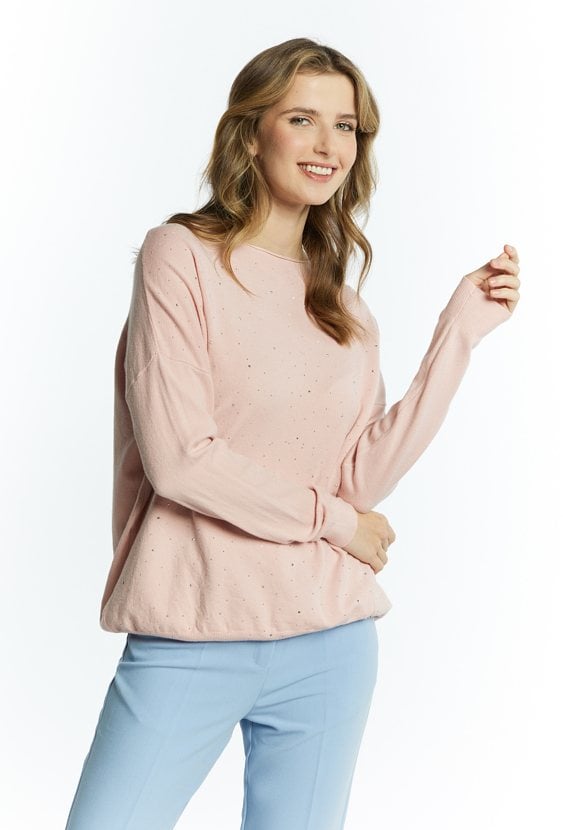 Wiskozowy sweter z dżetami