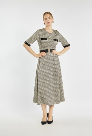 Sukienka midi z wzorem