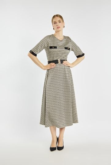 Sukienka midi z wzorem