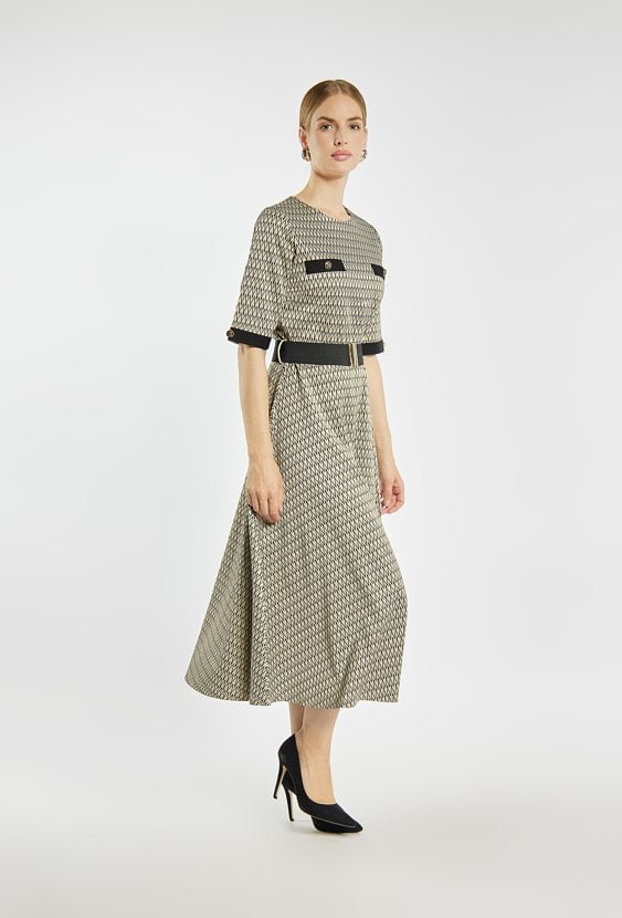 Sukienka midi z wzorem