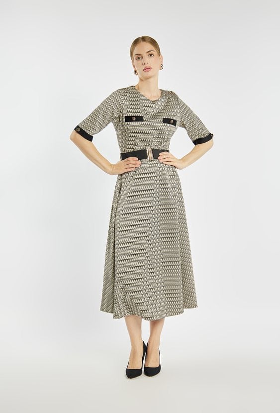 Sukienka midi z wzorem