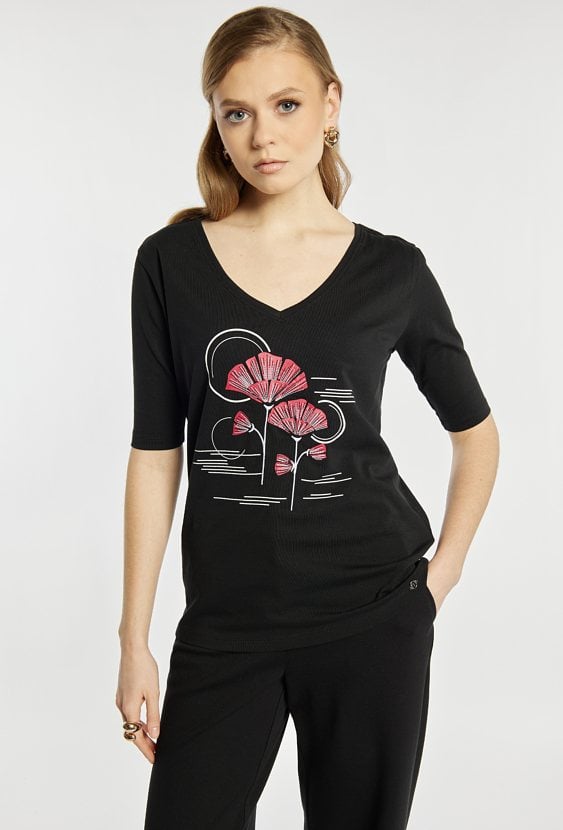 T-shirt damski z wzorem