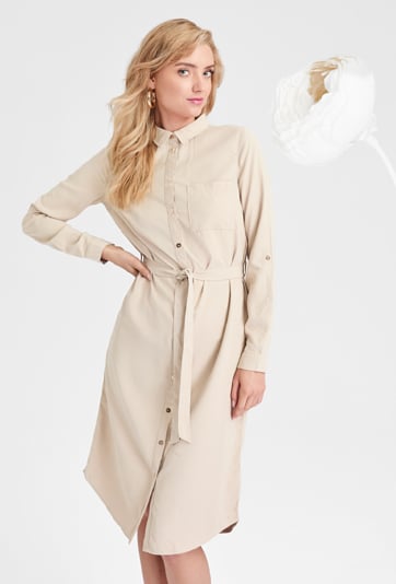 Beżowa szmizjerka z wiskozy