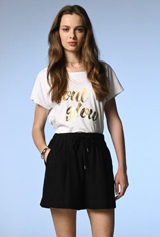 T-shirt ze złotym napisem