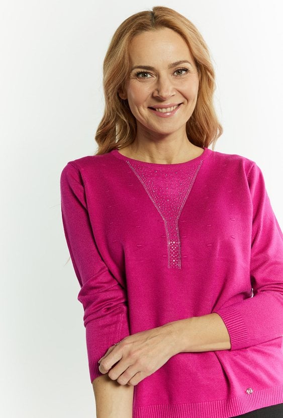 Wiskozowy sweter z dżetami