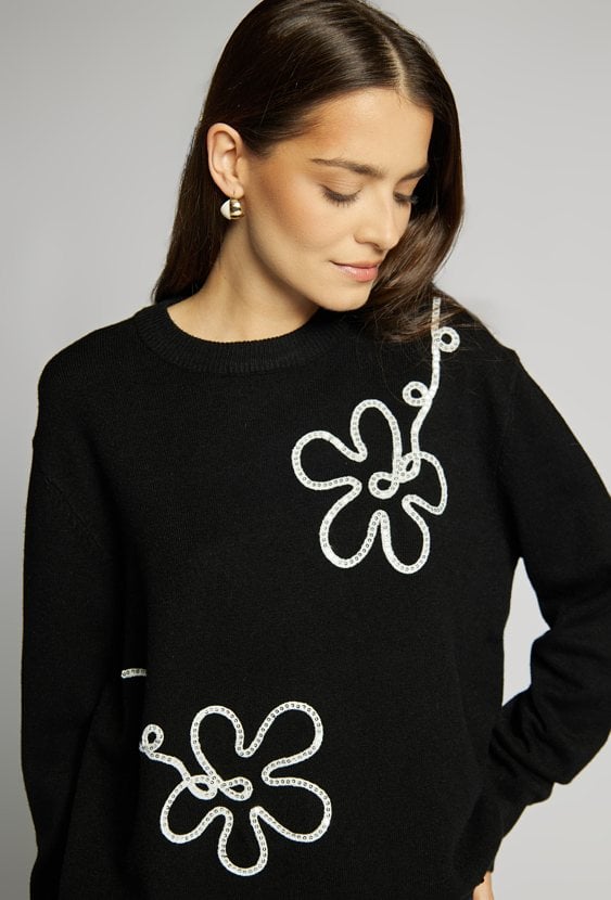 Sweter damski z cekinami
