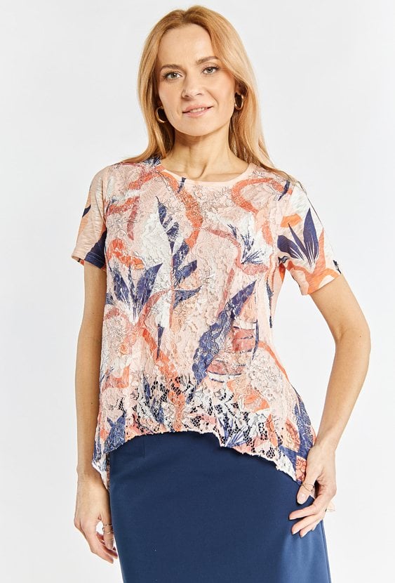 Bluzka damska z asymetrycznym dołem