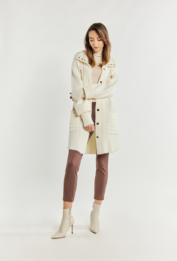 Sweter płaszczowy z kieszeniami