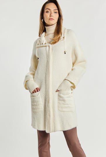 Sweter płaszczowy z kieszeniami