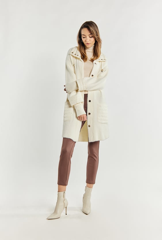 Sweter płaszczowy z kieszeniami