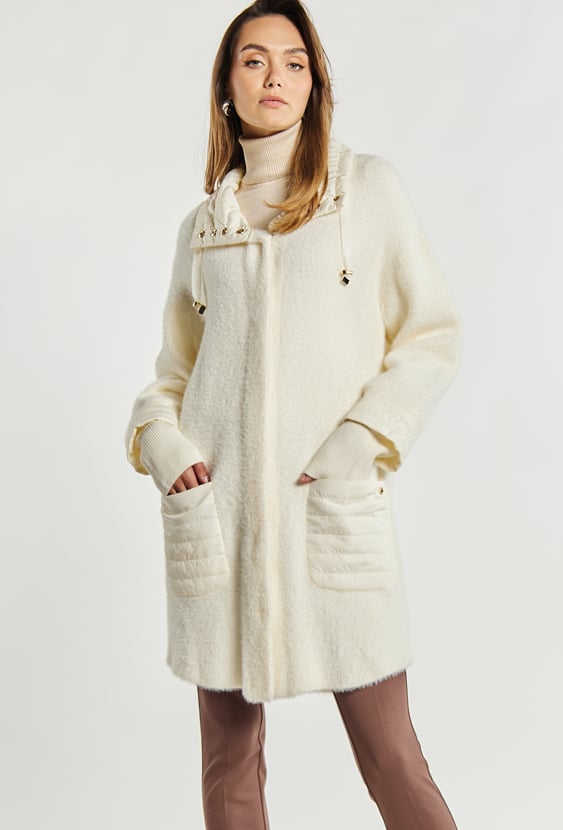 Sweter płaszczowy z kieszeniami