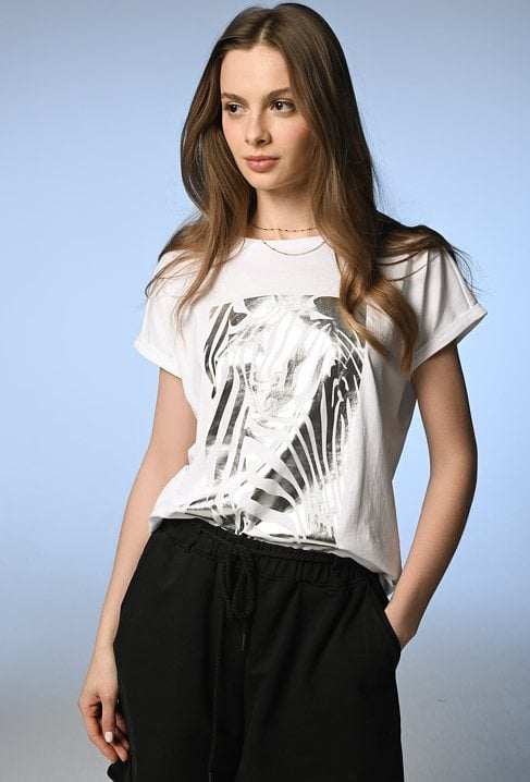 Biały t-shirt z grafiką