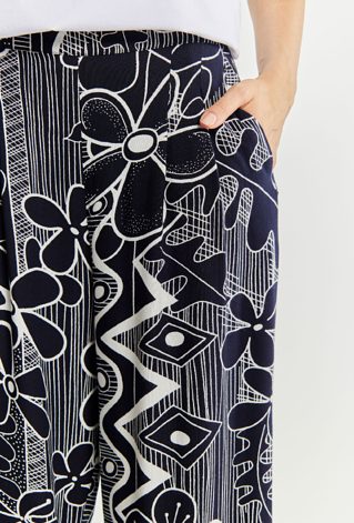 Wzorzyste spodnie z wiskozy