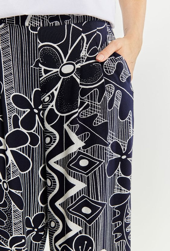 Wzorzyste spodnie z wiskozy