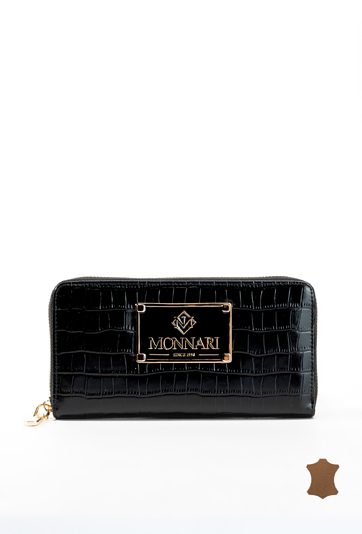 Skórzany portfel damski we wzór