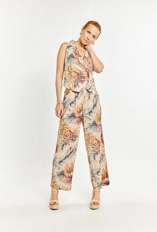 Wzorzyste spodnie z wiskozy