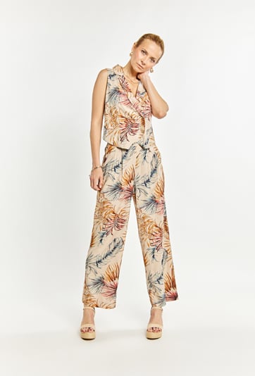 Wzorzyste spodnie z wiskozy