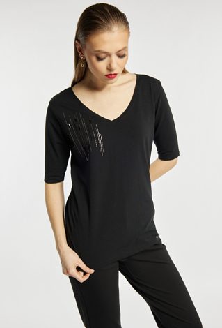 T-shirt damski z bawełną