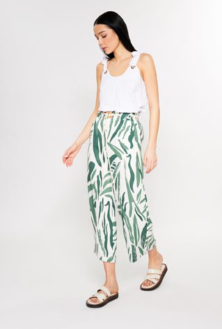 Wzorzyste spodnie z szeroką nogawką