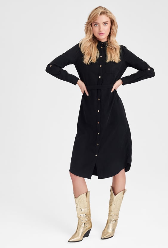 Czarna szmizjerka z wiskozy