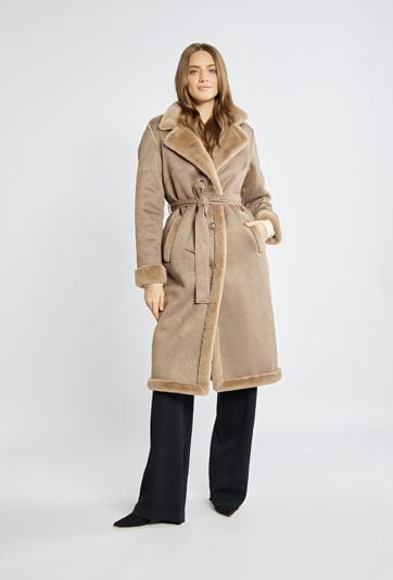 Elegancki płaszcz z wiązaniem