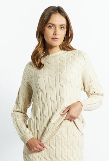 Sweter damski ze splotem